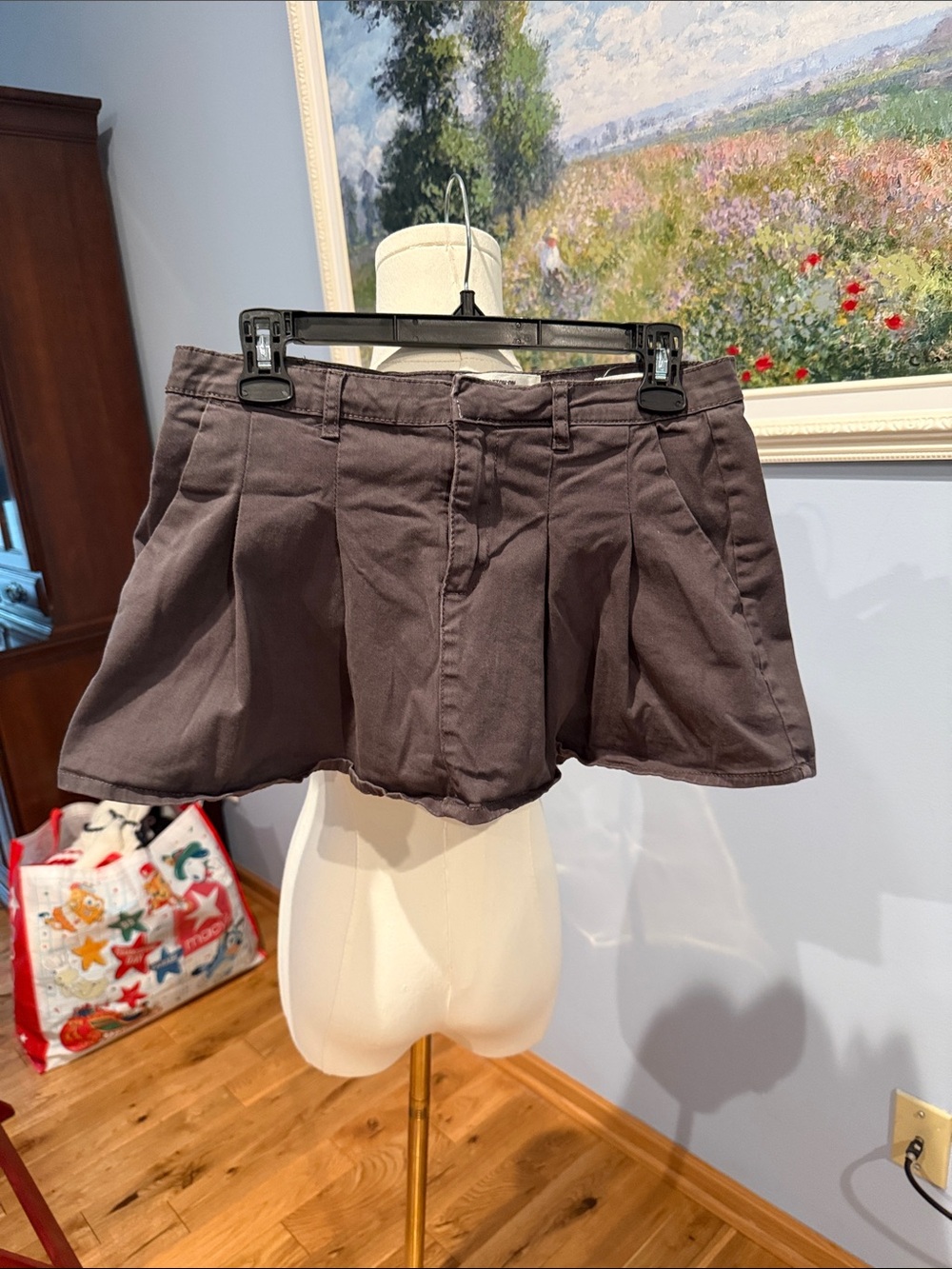 Cotton On Dark Gray Pleated Mini Skort